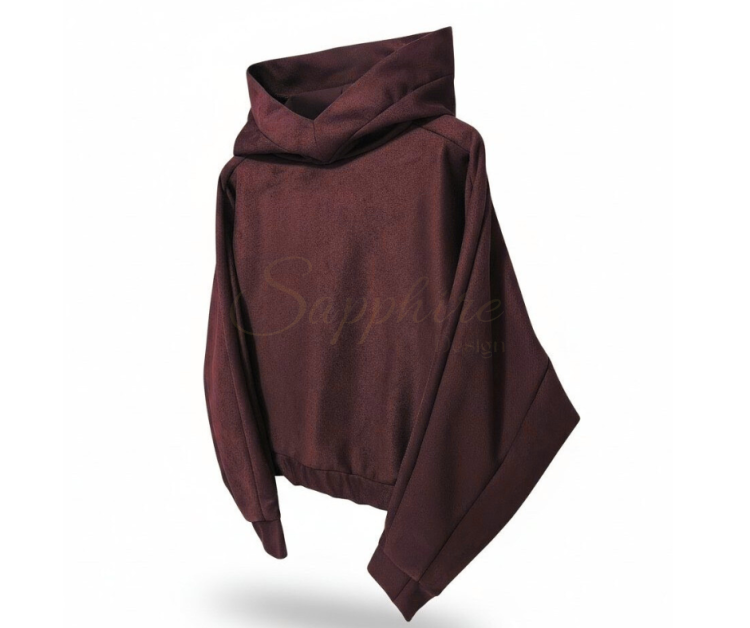 bordowa bluza zamszowa